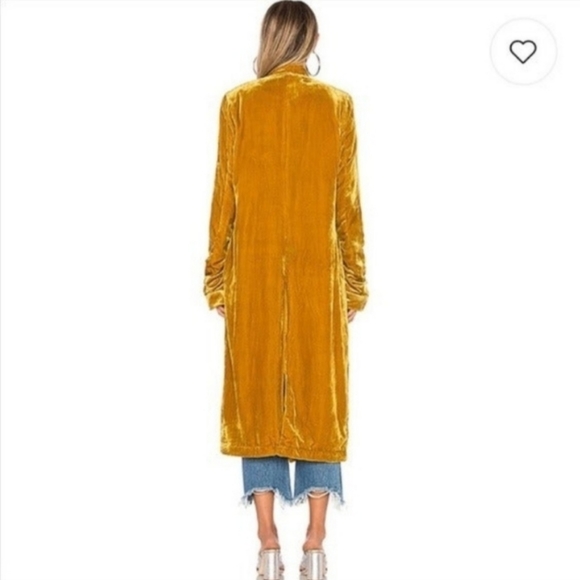 RARE NWT Free People Dahlia Velvet Jacket Duster Mustard Yellow - Picture 4 of 11